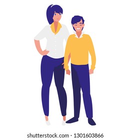 young couple avatars characters