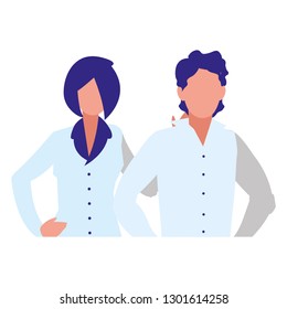 young couple avatars characters