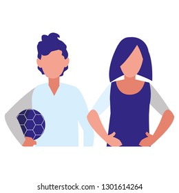 young couple avatars characters