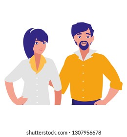 young couple avatars characters