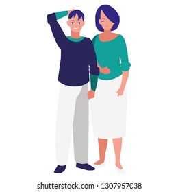 young couple avatars characters