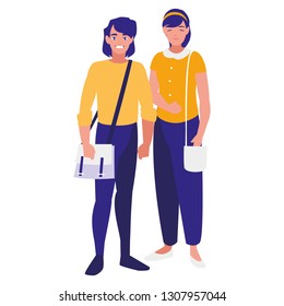 young couple avatars characters