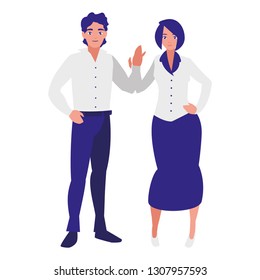 young couple avatars characters