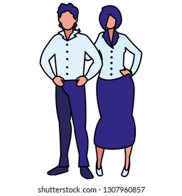 young couple avatars characters
