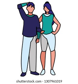 young couple avatars characters