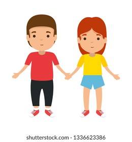 young couple avatars characters