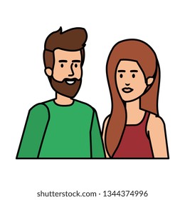 young couple avatars characters