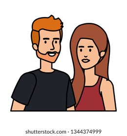 young couple avatars characters