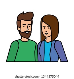 young couple avatars characters