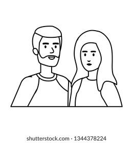 young couple avatars characters