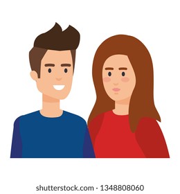young couple avatars characters