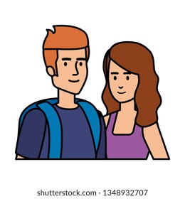 young couple avatars characters
