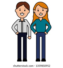 young couple avatars characters