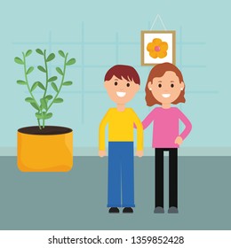 young couple avatars characters