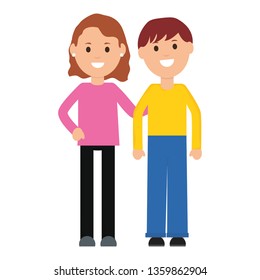 young couple avatars characters