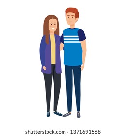 young couple avatars characters