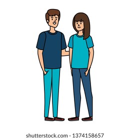 young couple avatars characters