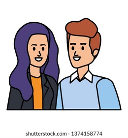 young couple avatars characters