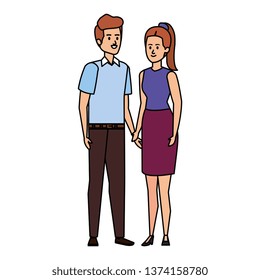 young couple avatars characters