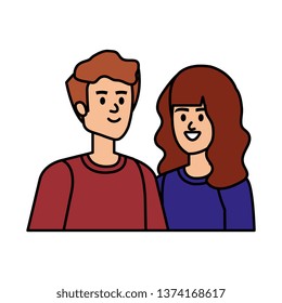 young couple avatars characters