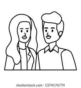young couple avatars characters