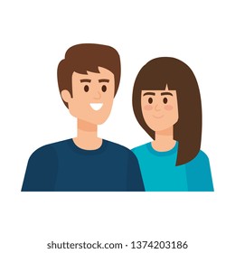 young couple avatars characters
