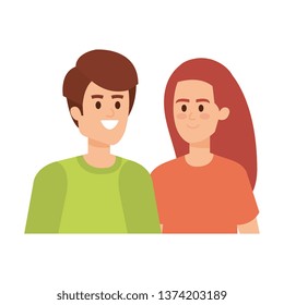 young couple avatars characters