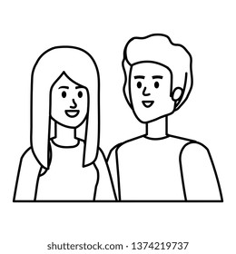 young couple avatars characters