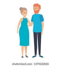 young couple avatars characters