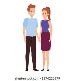 young couple avatars characters