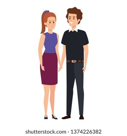 young couple avatars characters