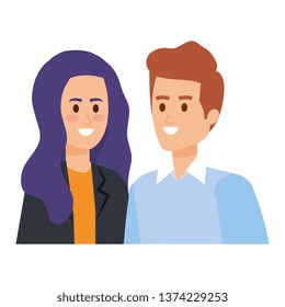 young couple avatars characters