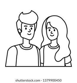 young couple avatars characters