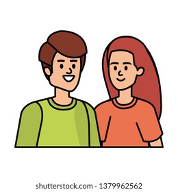 young couple avatars characters