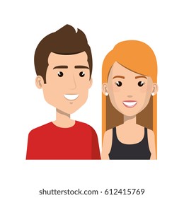 young couple avatars characters