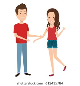 young couple avatars characters