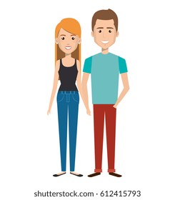 young couple avatars characters