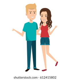 young couple avatars characters