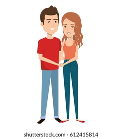 young couple avatars characters
