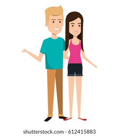 young couple avatars characters