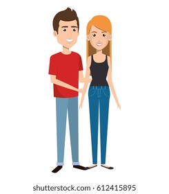 young couple avatars characters