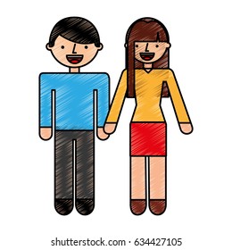 young couple avatars characters