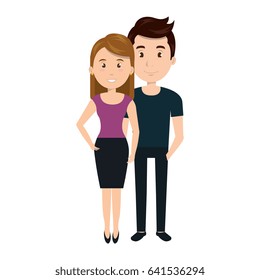young couple avatars characters