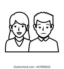 young couple avatars characters