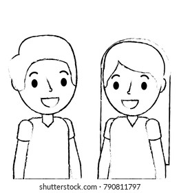 young couple avatars characters