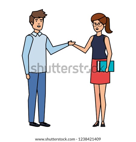 young couple avatars characters