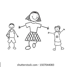 young couple avatars characters vector illustration