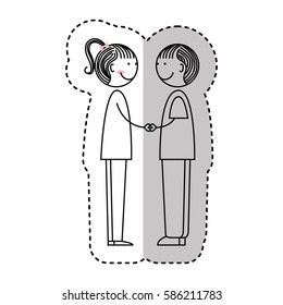 young couple avatars drawing