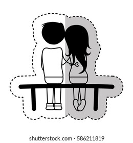 young couple avatars drawing