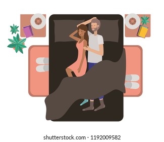 young couple in bed avatar character